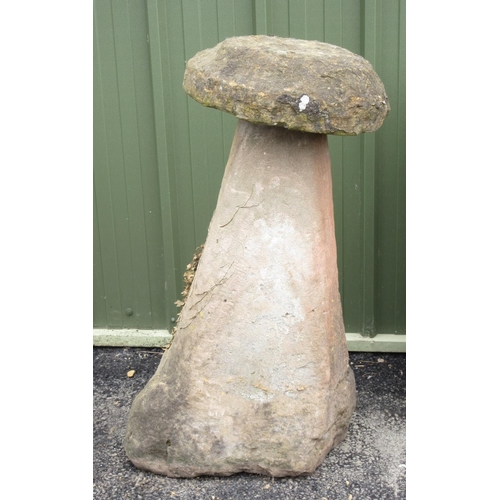 420 - An antique sandstone Staddle Stone 3ft 8in H x 1ft 6in D