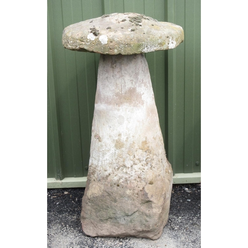 421 - An antique sandstone Staddle Stone 3ft 6in H x 1ft 10in D