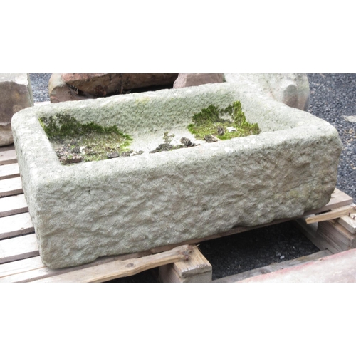 427 - An antique stone rectangular Trough 2ft 5in W x 1ft 8in D x 9in H