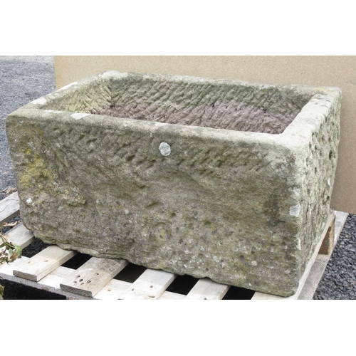 429 - An antique rectangular stone Trough 2ft 7in W x 1ft 7in D x 1ft 3in H