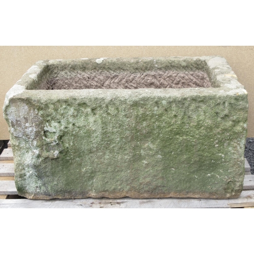 431 - An antique rectangular stone Trough 2ft 6in W x 1ft 7in D x 1ft 3in H