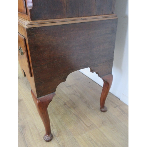 436 - An 18th Century walnut Chest on Stand, the upper section with three short drawers over three long, t... 