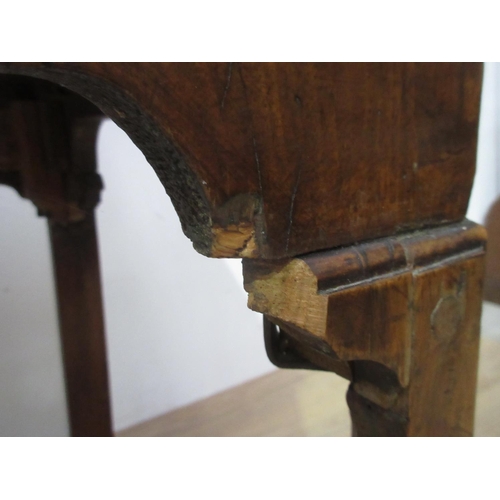 441 - A Georgian walnut Lowboy fitted three drawers with a quarter veneered and crossbanded top, fitted th... 