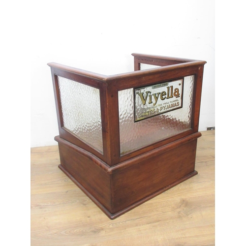 456 - A Victorian mahogany Shop Counter with frosted glass and Viyella Shirts & Pyjamas advertising pane 2... 