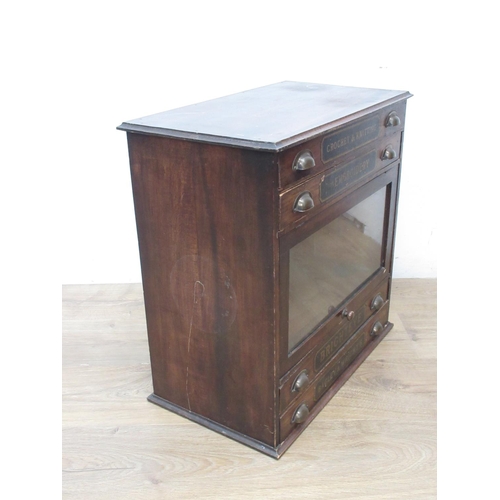 457 - A Victorian Bagley & Wright's 'Brighteye' stained pine Haberdashery Display Cabinet fitted four draw... 