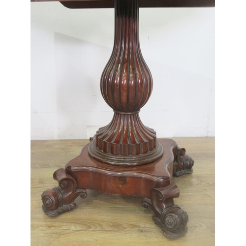 470 - A pair of 19th Century carved mahogany Card Tables, the foldover tops above shaped friezes on moulde... 