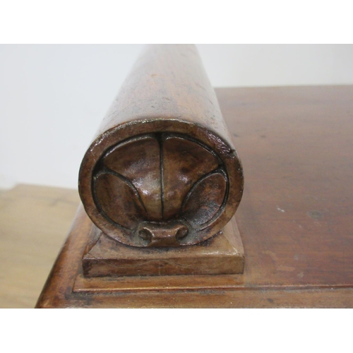 471 - A 19th Century mahogany Hall Bench with moulded blocks above a rectangular seat raised on taper turn... 