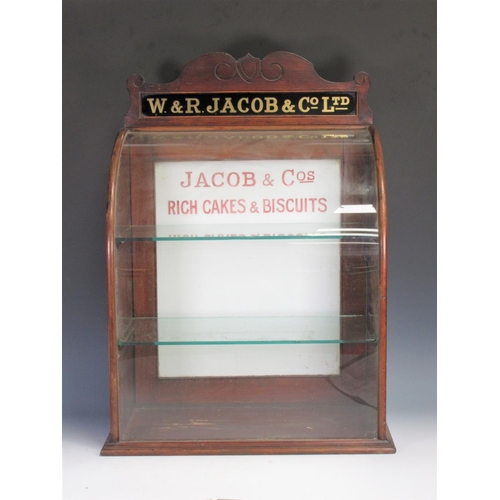 486 - A late 19th Century W. & R. Jacob & Co. Ltd mahogany and glazed counter top 'Rich Cakes & Biscuits' ... 