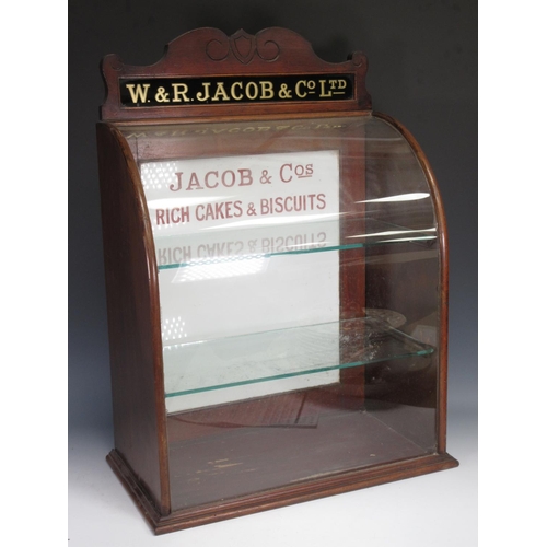 486 - A late 19th Century W. & R. Jacob & Co. Ltd mahogany and glazed counter top 'Rich Cakes & Biscuits' ... 