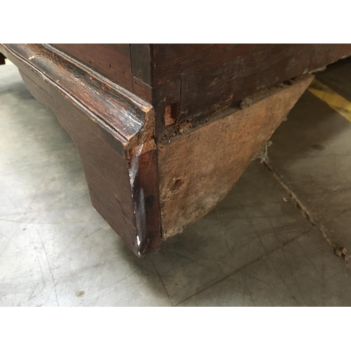 491 - A 19th Century mahogany Mule Chest with hinged cover and drawer below on bracket supports, 4ft 1in W