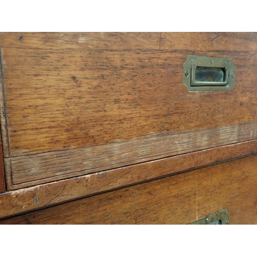 513 - A 19th Century Military chest of two short and three long drawers