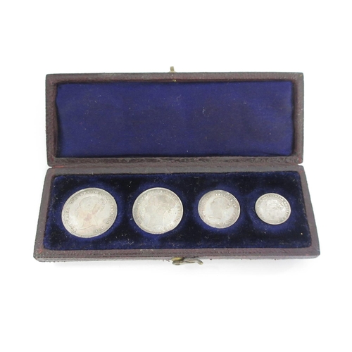 67 - Victoria 1887 Young Head Maundy Set, 1d, 2d, 3d and 4d, with dated case