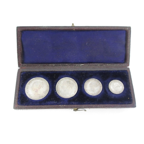 67 - Victoria 1887 Young Head Maundy Set, 1d, 2d, 3d and 4d, with dated case