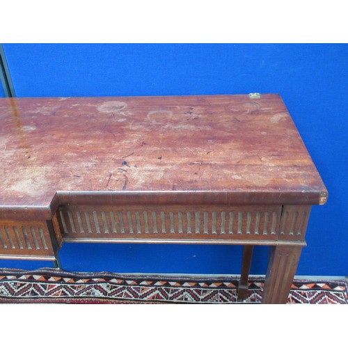 473 - A 19th Century mahogany breakfront Serving Table with fluted squared tapering supports and spade fee... 