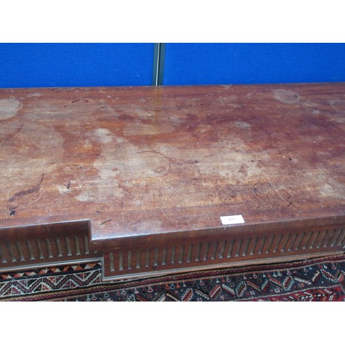 473 - A 19th Century mahogany breakfront Serving Table with fluted squared tapering supports and spade fee... 