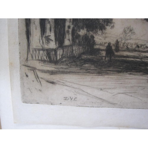 238 - SIR DAVID YOUNG CAMERON. R.A. The Avenue Gangunock, (1905), etching, pencil signed, unframed, pl.6 x... 