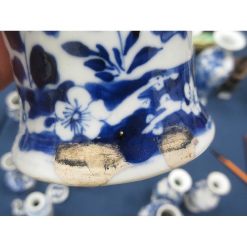 315 - A pair of 19th Century Chinese blue and white Vases of baluster form, decorated dragons and flowers,... 