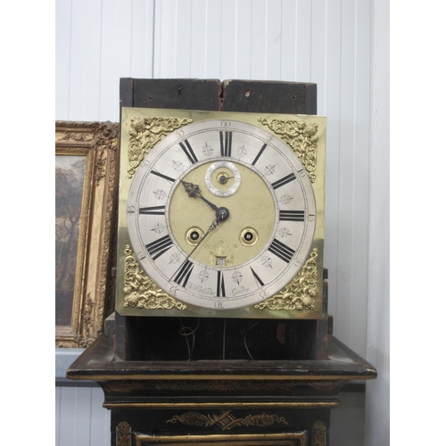 403 - A Georgian lacquered Longcase Clock, C.1720, by Daniel Delander having running duration of one month... 