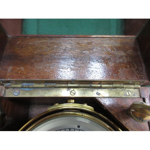 392 - A brass marine Chronometer by Thomas Mercer, St Albans, with silvered dial with Roman numerals and t... 