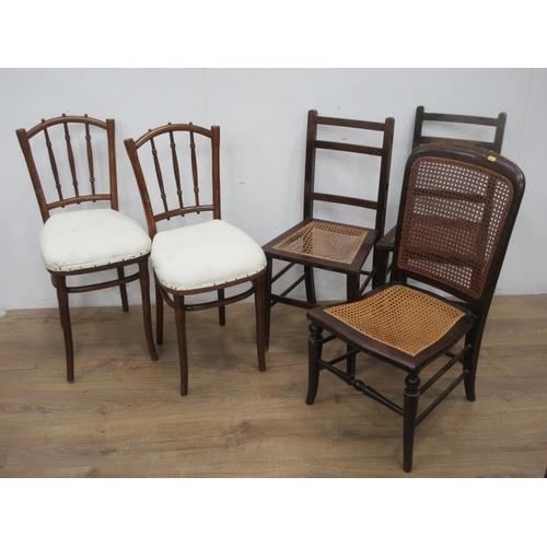 24 - A dropleaf Dining Table and five assorted Chairs