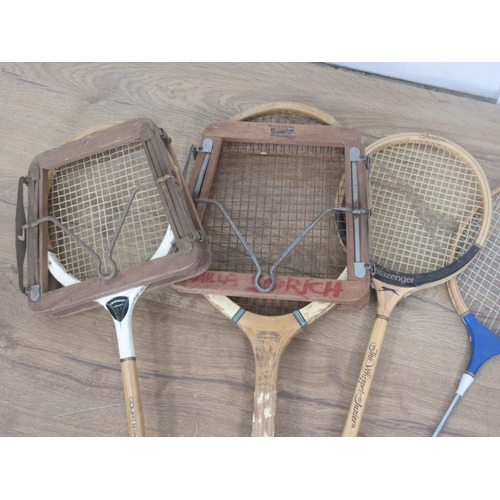 37 - Six Badminton and Tennis Racquets