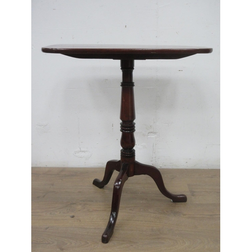 145 - A 19th Century mahogany rectangular topped Pillar Table on turned column and tripod supports 2ft 3in... 