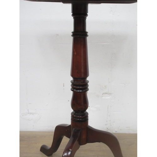 145 - A 19th Century mahogany rectangular topped Pillar Table on turned column and tripod supports 2ft 3in... 