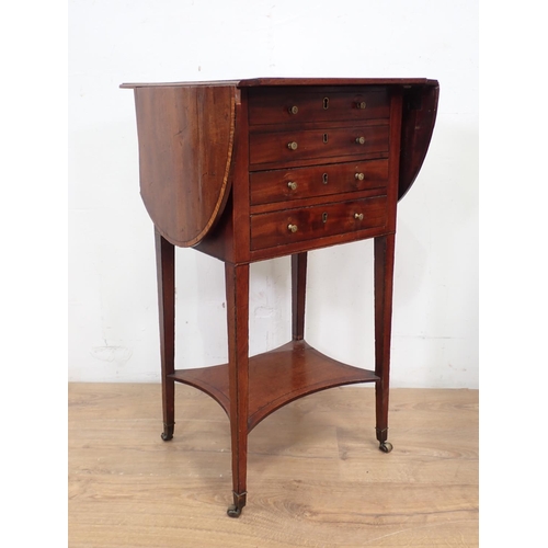 65 - An Edwardian mahogany Table Display Cabinet with glazed sides on square cut supports 2ft 5in W x 2ft... 