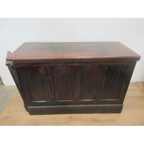 111 - A Victorian stained Shop Counter fitted two drawers to rear with four panel front 4ft 8in W x 3ft H