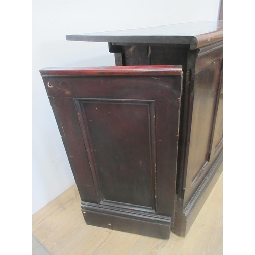 111 - A Victorian stained Shop Counter fitted two drawers to rear with four panel front 4ft 8in W x 3ft H