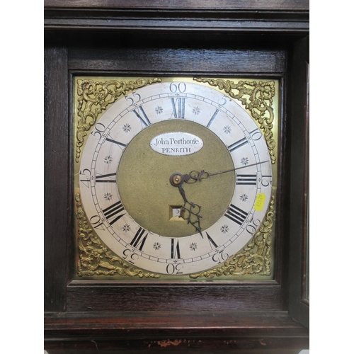 15 - An 18th Century Longcase Clock with square brass and silvered dial with date by John Porthouse, Penr... 