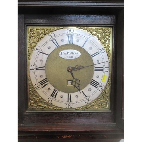 15 - An 18th Century Longcase Clock with square brass and silvered dial with date by John Porthouse, Penr... 