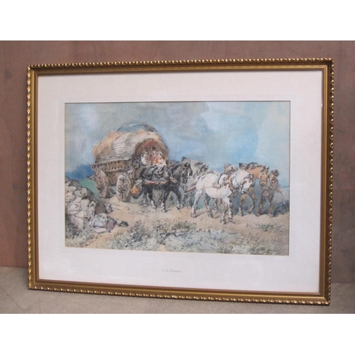 258 - HERMAN SIDNEY MELVILLE. The Hay Wagon, signed, watercolour, 14 1/2 x 22in