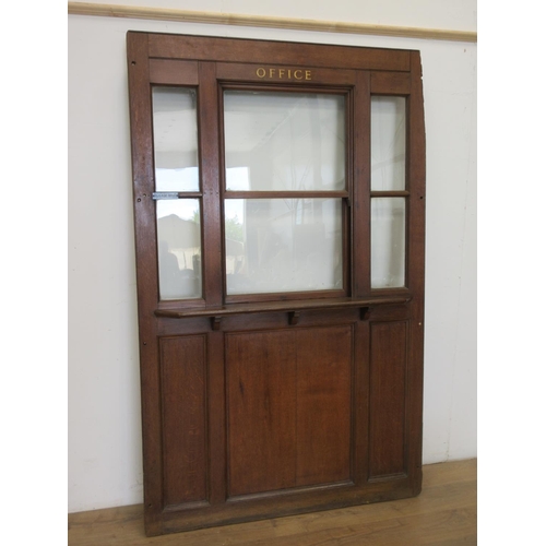 26 - An antique oak Office Window with sliding window 6ft 10in H x 4ft 4in W