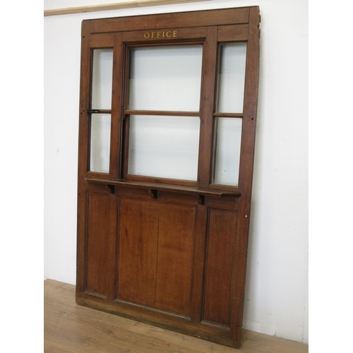 26 - An antique oak Office Window with sliding window 6ft 10in H x 4ft 4in W