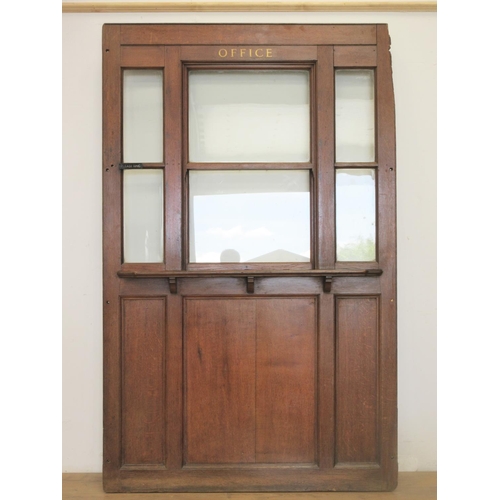 26 - An antique oak Office Window with sliding window 6ft 10in H x 4ft 4in W