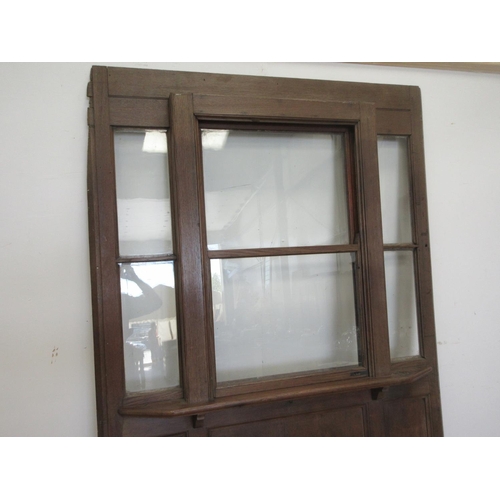 26 - An antique oak Office Window with sliding window 6ft 10in H x 4ft 4in W