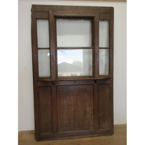 26 - An antique oak Office Window with sliding window 6ft 10in H x 4ft 4in W