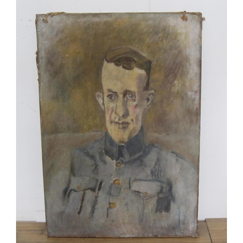 307 - FOLLOWER  OF AUGUSTUS JOHN. Portrait of T.E. Lawrence as aircraftsman Shaw, oil on canvas, unframed,... 