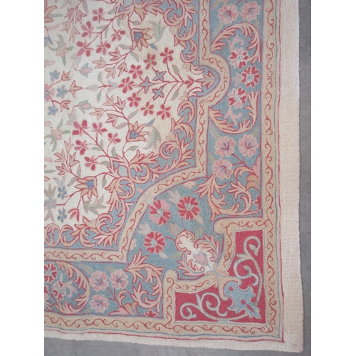 328 - Two cream floral design Rugs 6ft x 3ft