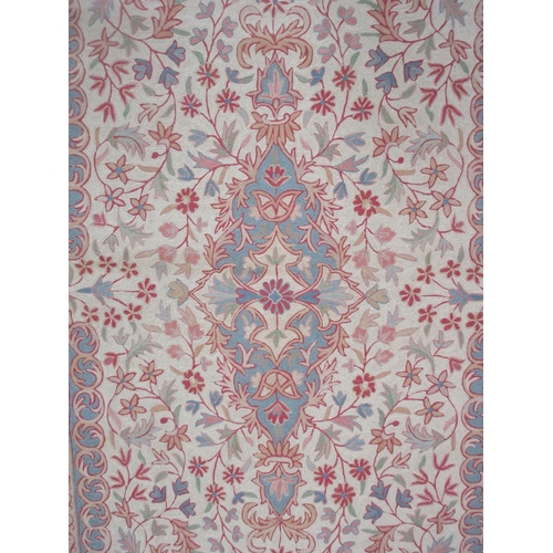 328 - Two cream floral design Rugs 6ft x 3ft