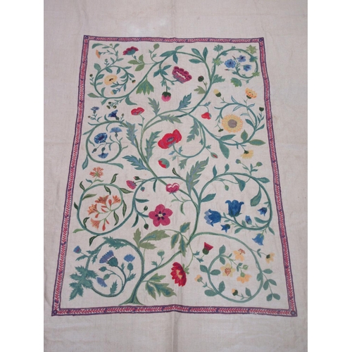 332 - An embroidered Wall Hanging with trailing floral design