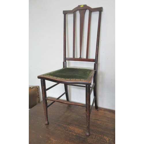 344 - An oak Refectory Table 5ft W x 2ft 6in H, three stick back Chairs and three other Chairs