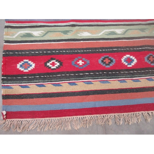 350 - Two woollen North African multi-coloured Rugs both 7ft x 4ft 4in