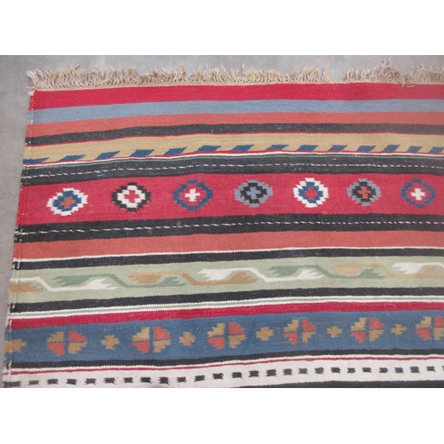 350 - Two woollen North African multi-coloured Rugs both 7ft x 4ft 4in