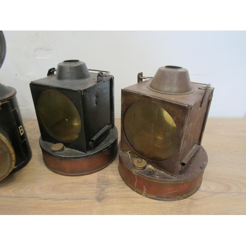 355 - Four B.R. western region and G.W.R Lamps and two other Railway Lamps