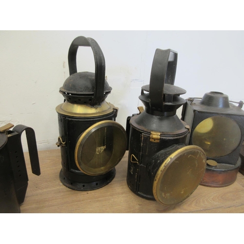 355 - Four B.R. western region and G.W.R Lamps and two other Railway Lamps