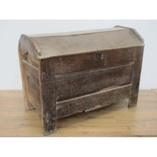 356 - A 16th/17th Century joined oak Grain Ark 4ft 5in W x 3ft 5in H