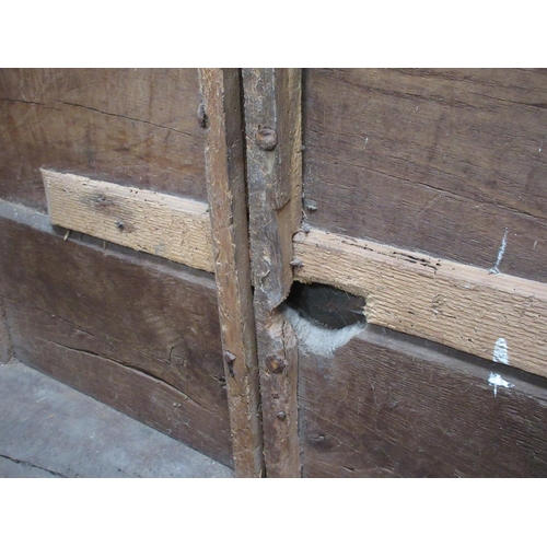 356 - A 16th/17th Century joined oak Grain Ark 4ft 5in W x 3ft 5in H