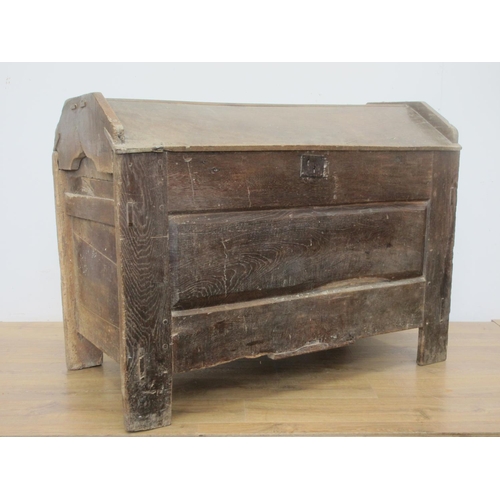 356 - A 16th/17th Century joined oak Grain Ark 4ft 5in W x 3ft 5in H